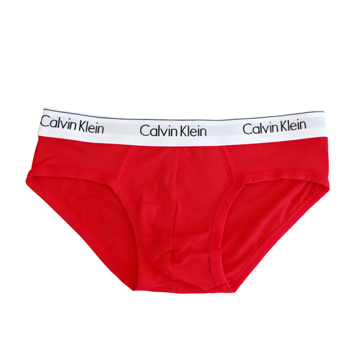 Nuevo Slips Calvin Klein Hombre 365 Blanco Rojo